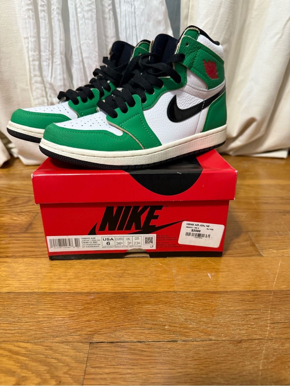 Nike Kids Green, White & Black High-Top Sneakers
